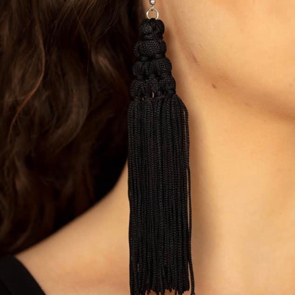 3/ $30 Black Tassel Earrings